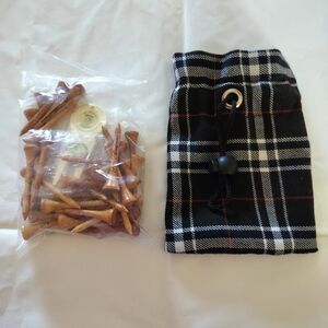 New St. Andrews Scotland Vintage Golf Tees, Repair Tool Ball Marker Tartan Pouch